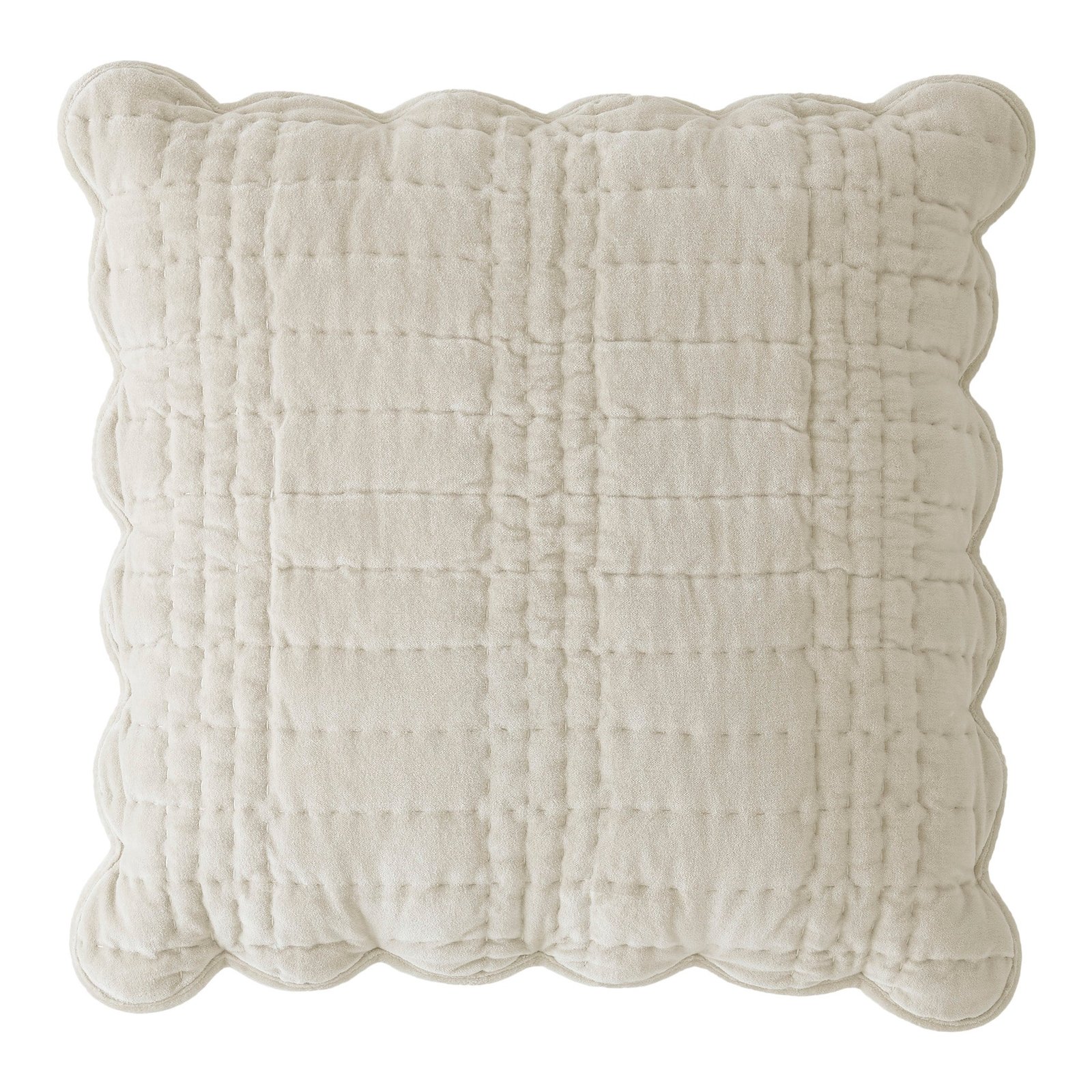 Laura Ashley Brady Scalloped 43cm x 43cm Filled Cushion Dove Grey - Image 2