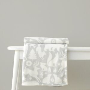 Scandi Animals 120cm x 150cm Throw Grey