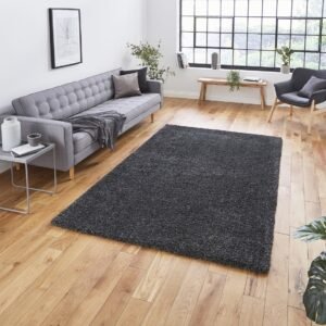 Sierra 9000 Plain Shaggy Rug Dark Grey