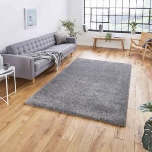 Sierra 9000 Plain Shaggy Rug Pebble Grey