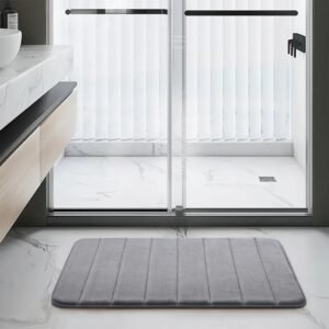 Silver Memory Foam Bathroom Mat