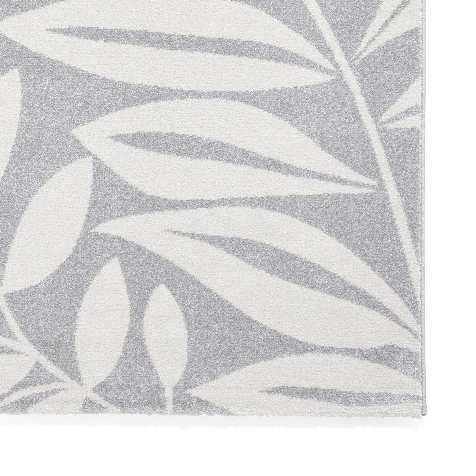 Catherine Lansfield Sorral Leaves Botanical Rug Grey - Image 3