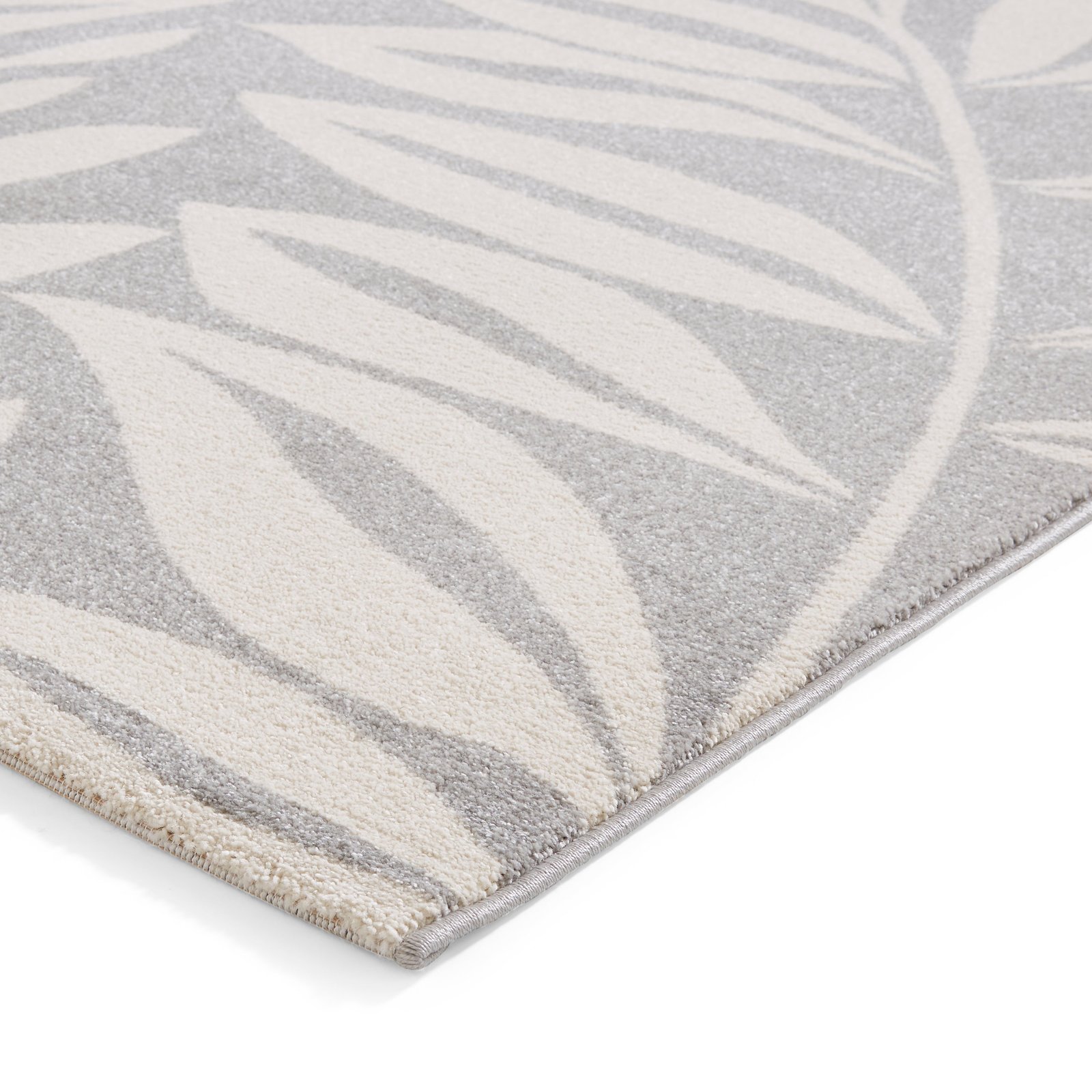 Catherine Lansfield Sorral Leaves Botanical Rug Grey - Image 4