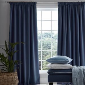 Laura Ashley Stephanie Ready Made Thermal Blackout Curtains Midnight