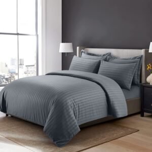 Charcoal Stripe Duvet Cover Set