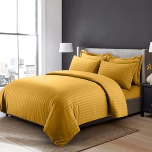 Ochre Stripe Duvet Cover Set