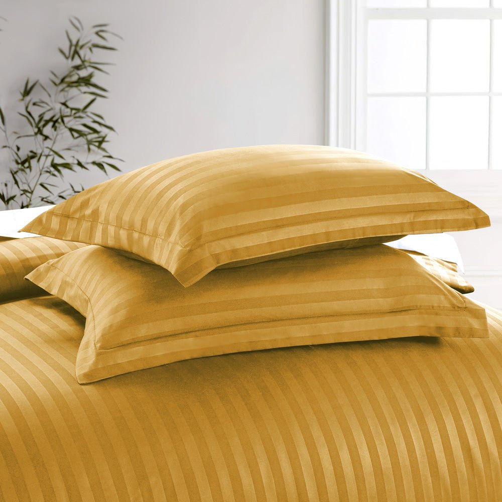 Ochre Stripe Duvet Cover Set - Image 2