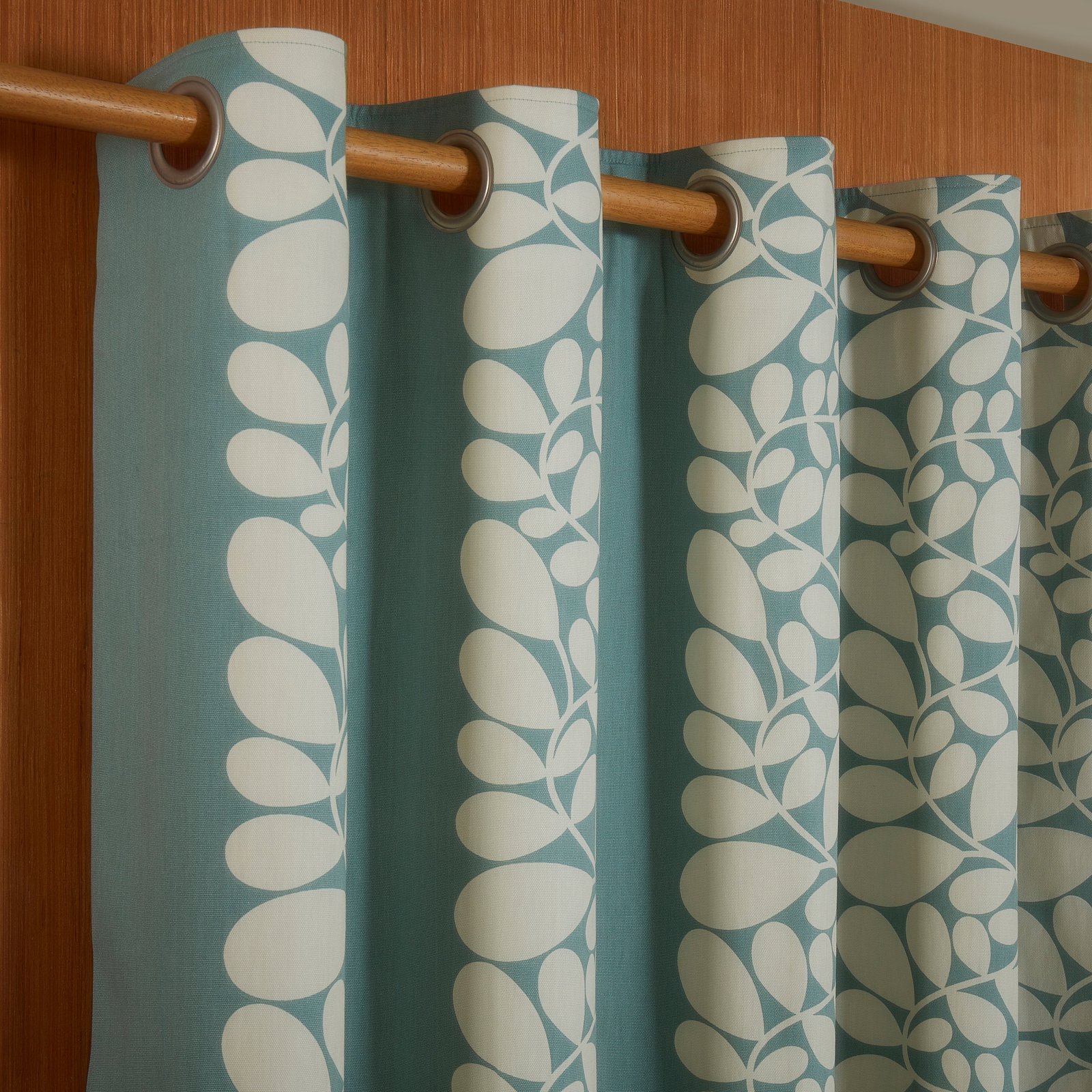 Orla Kiely Sycamore Stripe Ready Made Eyelet Curtains Duckegg - Image 3
