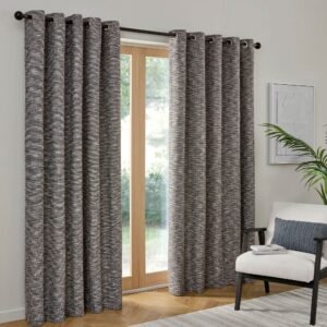 Curtina Talon Jacquard Ready Made Eyelet Curtains Blue