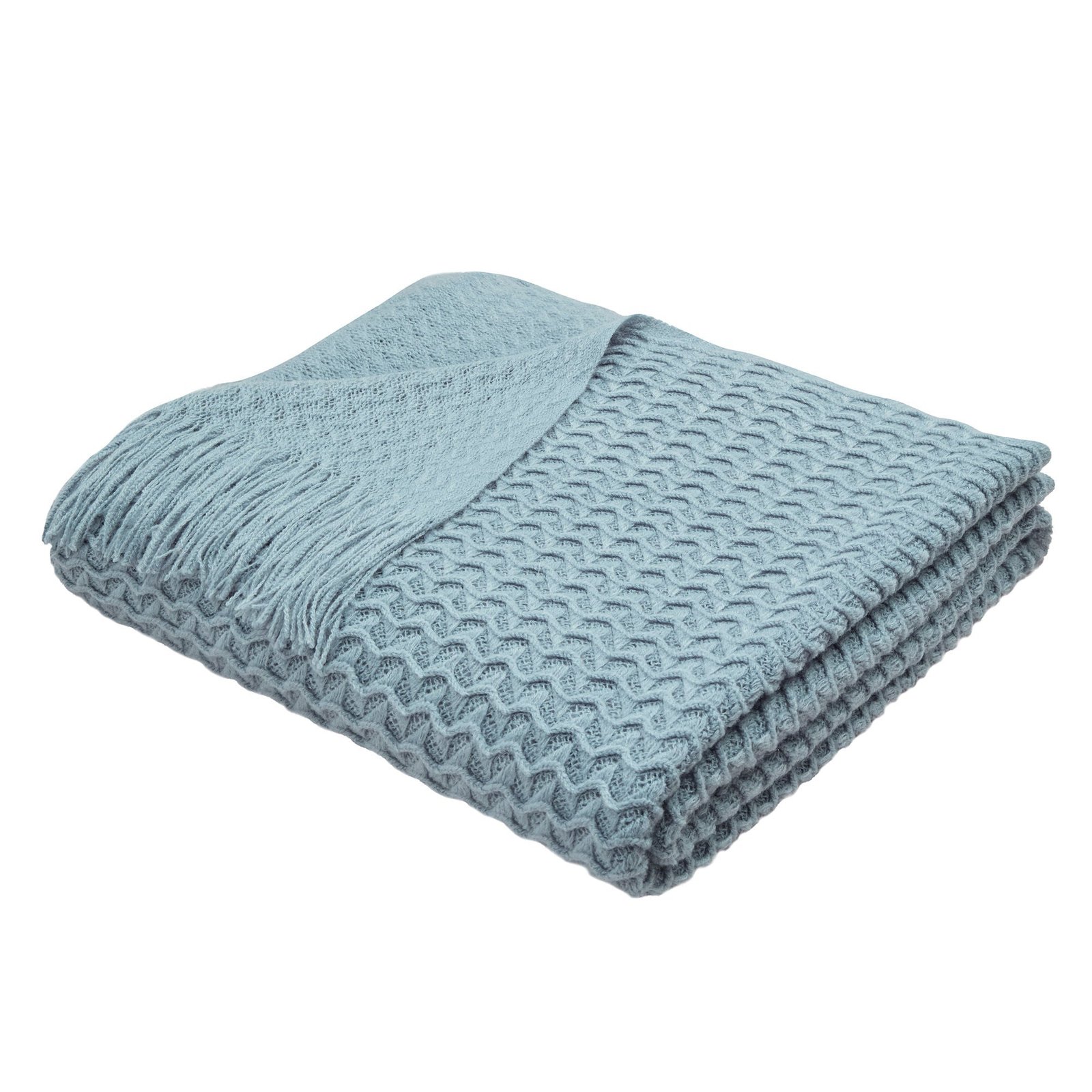 Appletree Textured Knit Heavy Weight 130cm x 180cm Throw Blue - Image 4