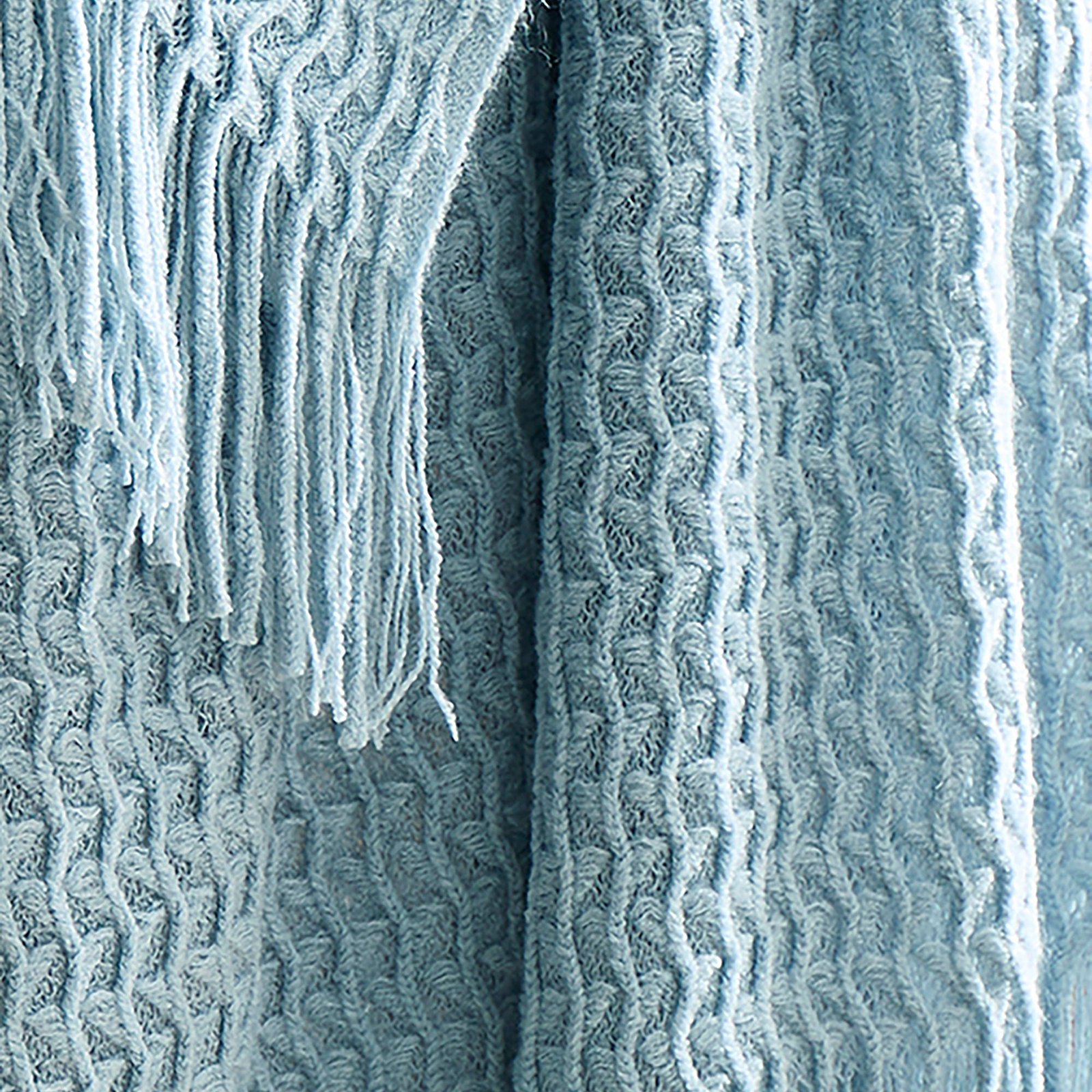 Appletree Textured Knit Heavy Weight 130cm x 180cm Throw Blue - Image 2