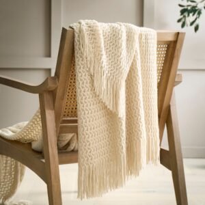 Appletree Textured Knit Heavy Weight 130cm x 180cm Throw Natural