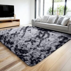 Tie Dye Rug Soft Deep Pile Shaggy Fluffy Carpet
