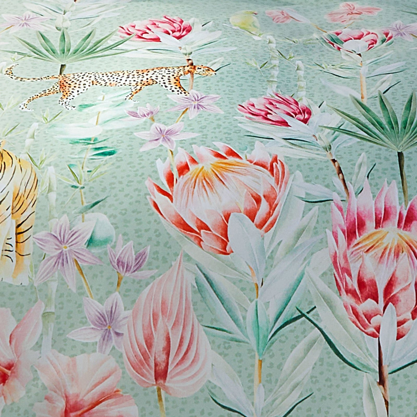 Soiree Tropical Leopard Duvet Cover Bedding Set Green - Image 3