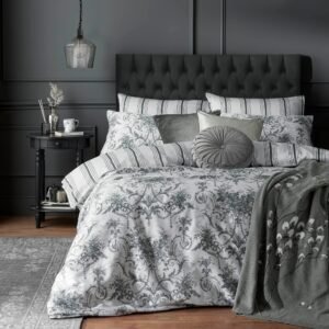 Laura Ashley Tuileries Duvet Cover Bedding Set Charcoal
