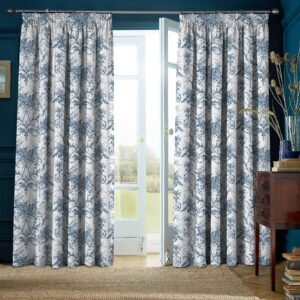 Laura Ashley Tuileries Ready Made Curtains Midnight