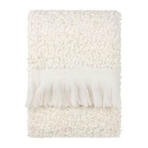 Ulsmere Boucle Fringed Throw 130cm x 180cm Ecru