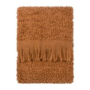 Ulsmere Boucle Fringed Throw 130cm x 180cm Ginger