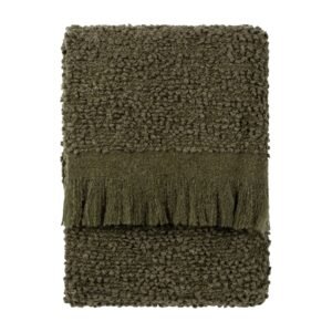 Ulsmere Boucle Fringed Throw 130cm x 180cm Lichen