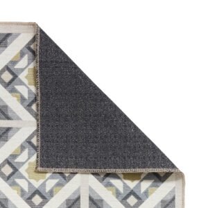 Victoria H1187 Washable Rug Grey Yellow
