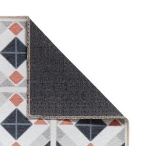 Victoria H1190 Washable Rug Grey Orange