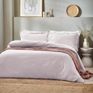 Yard Waffle Textured Duvet Cover Bedding Set Blush
