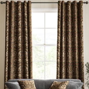 William Morris African Marigold Velvet Made to Measure Curtain Walnut