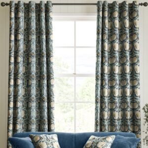 William Morris Pimpernel Velvet Made to Measure Curtain Indigo