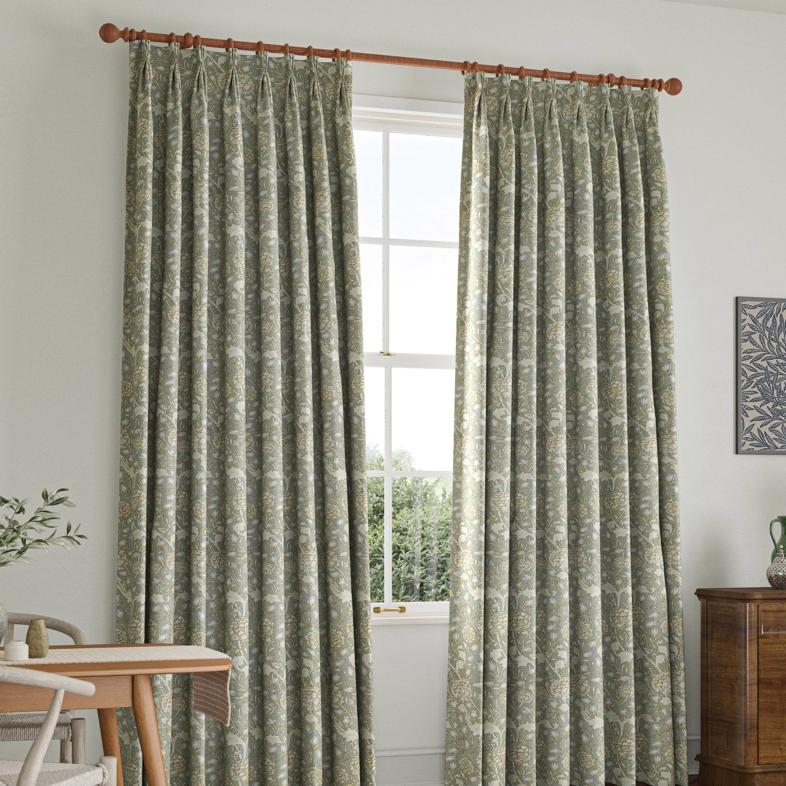 William Morris Wild Tulip Made to Measure Curtain Sage - Image 2