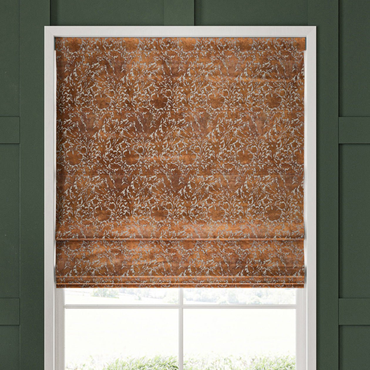 William Morris Compton Silhouette Velvet Made To Measure Curtains Terracotta - Image 3