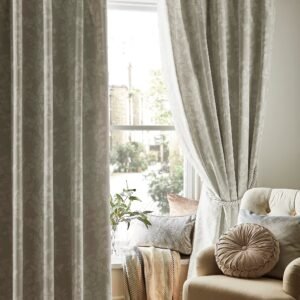Laura Ashley Waxham Ready Made Eyelet Curtains Dove Grey