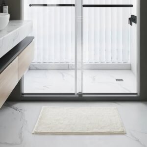 White Bath Mat Chenille