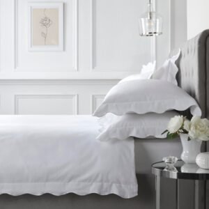 Appletree Boutique Scallop Edge Duvet Cover Bedding Set White
