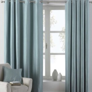 Atlantic Ready Made Lined Eyelet Curtains Duck Egg