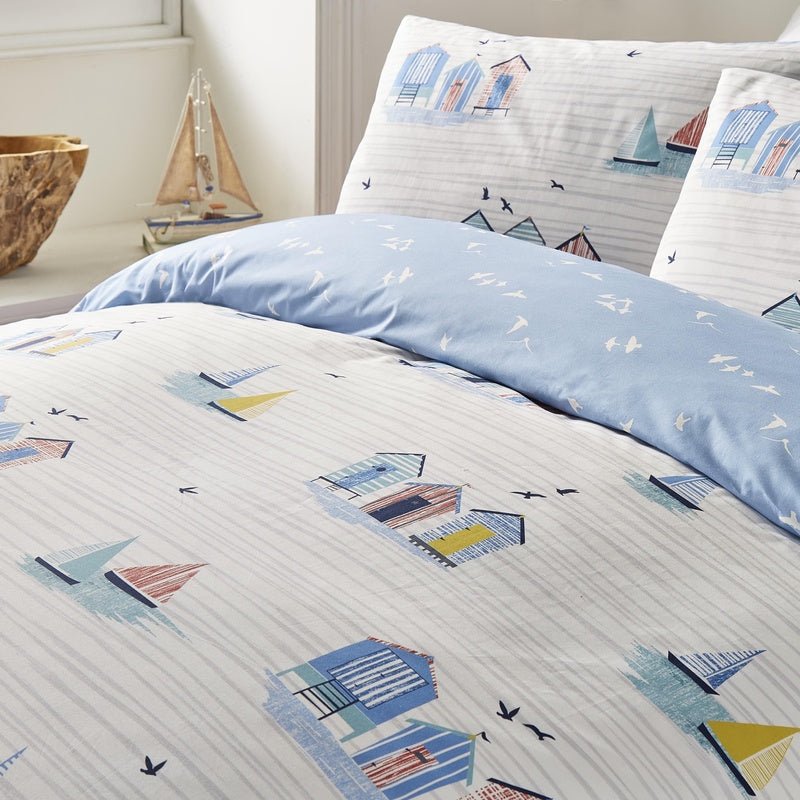 Fusion Beach Huts Duvet Cover Bedding Set Blue - Image 2