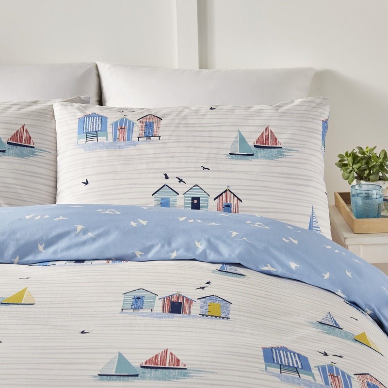 Fusion Beach Huts Duvet Cover Bedding Set Blue - Image 3