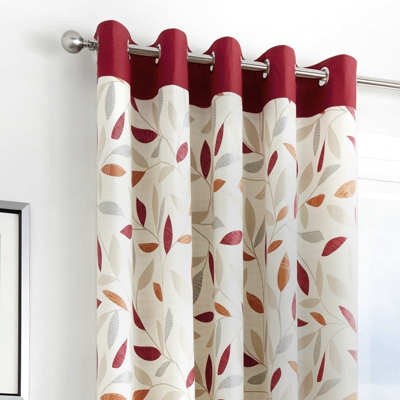 Fusion Beechwood Ready Made Eyelet Curtains Red - Image 2
