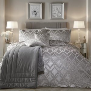 Soiree Belfort Duvet Cover Bedding Set Silver