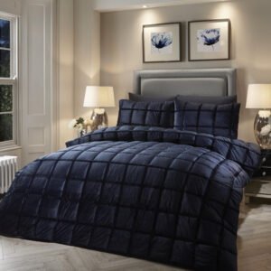 Soiree Brighton Square Duvet Cover Bedding Set Navy