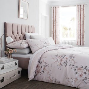 Catherine Lansfield Canterbury Duvet Cover Bedding Set Blush
