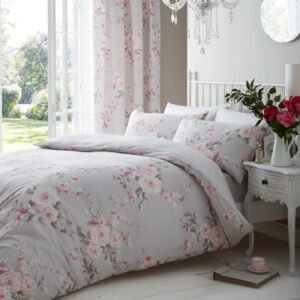 Catherine Lansfield Canterbury Duvet Cover Bedding Set Grey