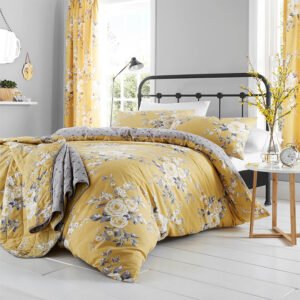 Catherine Lansfield Canterbury Duvet Cover Bedding Set Ochre