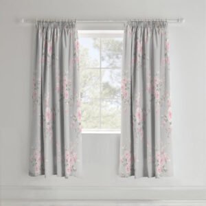 Catherine Lansfield Canterbury Ready Made Curtains 66'' x 72'' Grey
