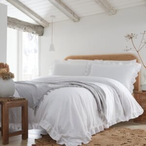Appletree Loft Cassia Frill Duvet Cover Bedding Set White