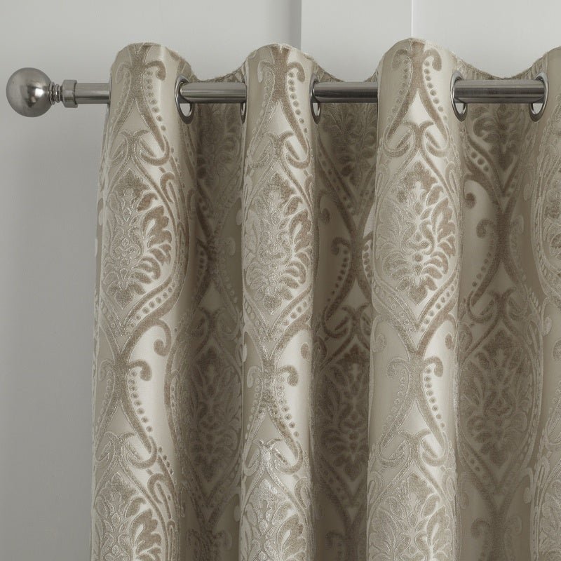 Curtina Chateau Ready Made Eyelet Curtains Natural - Image 3
