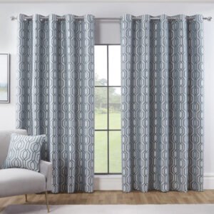 Dakota Ready Made Eyelet Curtains Green