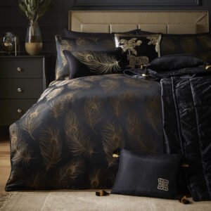 Laurence Llewelyn-Bowen Dandy Duvet Cover Bedding Set Black Gold