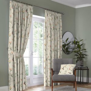 Dreams & Drapes Darnley Ready Made Pencil Pleat Curtains Coral Natural