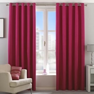Eclipse Ready Made Lined Eyelet Curtains Pink