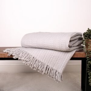 Appletree Elbury Waffle Throw 150cm x 200cm Silver